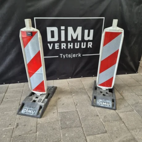 Bakenschild met voet rood/wit