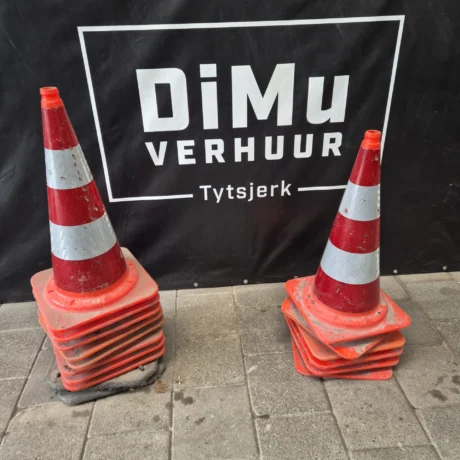 Pionnen 75cm rood/wit